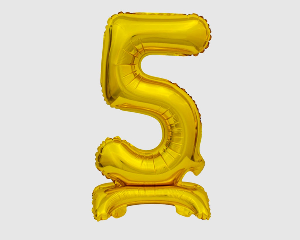Stehende Folienballon-Zahl "5", Gold