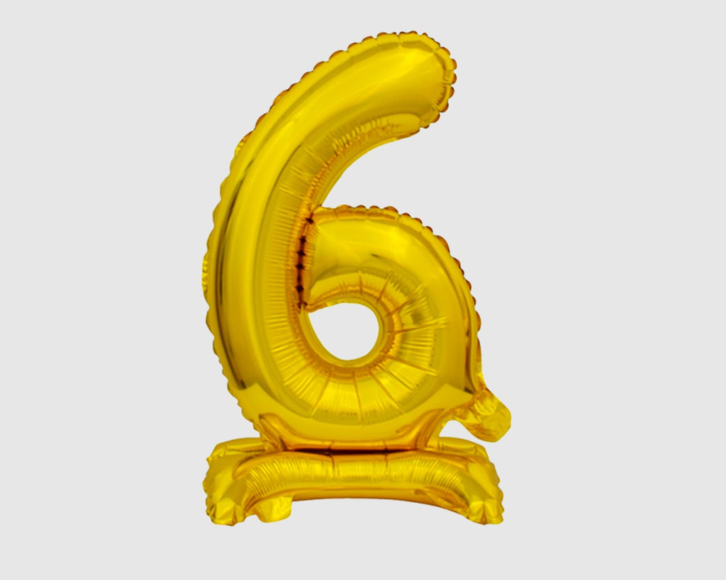 Stehende Folienballon-Zahl "6", Gold