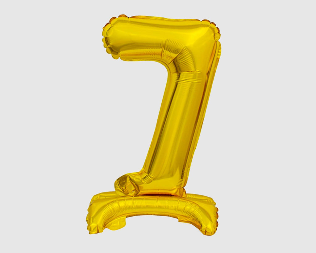 Stehende Folienballon-Zahl "7", Gold