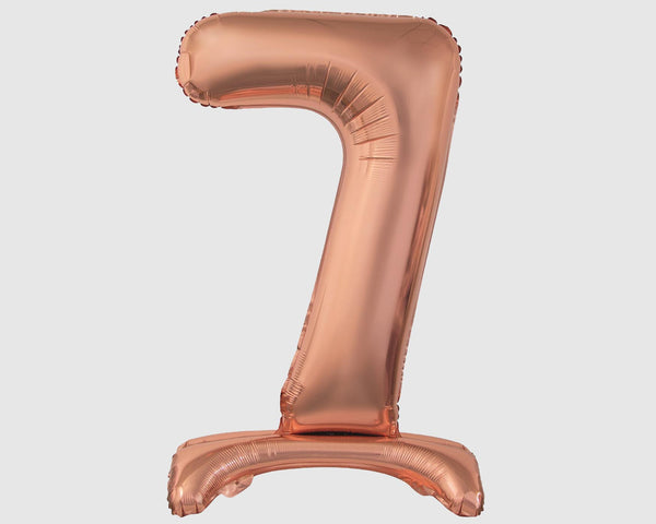 Stehende Folienballon-Zahl "7", Roségold