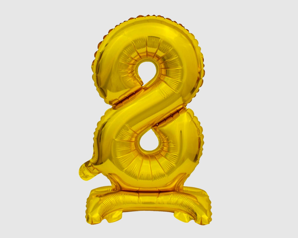 Stehende Folienballon-Zahl "8", Gold